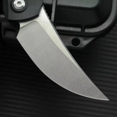 Microtech Brachial AUTO Folding Knife 3.34" M390 Stonewashed Trailing Point Blade, Aviation Aluminum Handles