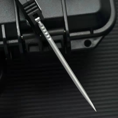 Microtech Brachial AUTO Folding Knife 3.34" M390 Stonewashed Trailing Point Blade, Aviation Aluminum Handles