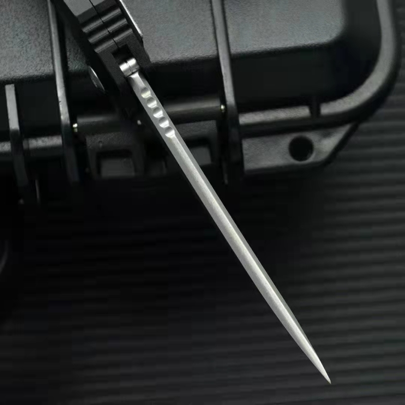 Microtech Brachial AUTO Folding Knife 3.34" M390 Stonewashed Trailing Point Blade, Aviation Aluminum Handles