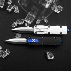 Microtech Mini Dirac AUTO OTF Knife 2.16" D2 Double Edge Dagger Blade, Aviation Aluminum Handles
