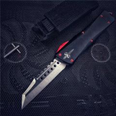 Microtech UT-Star War OTF AUTO Knife 3.77" D2 Plain Blade, Aviation Aluminum Handles