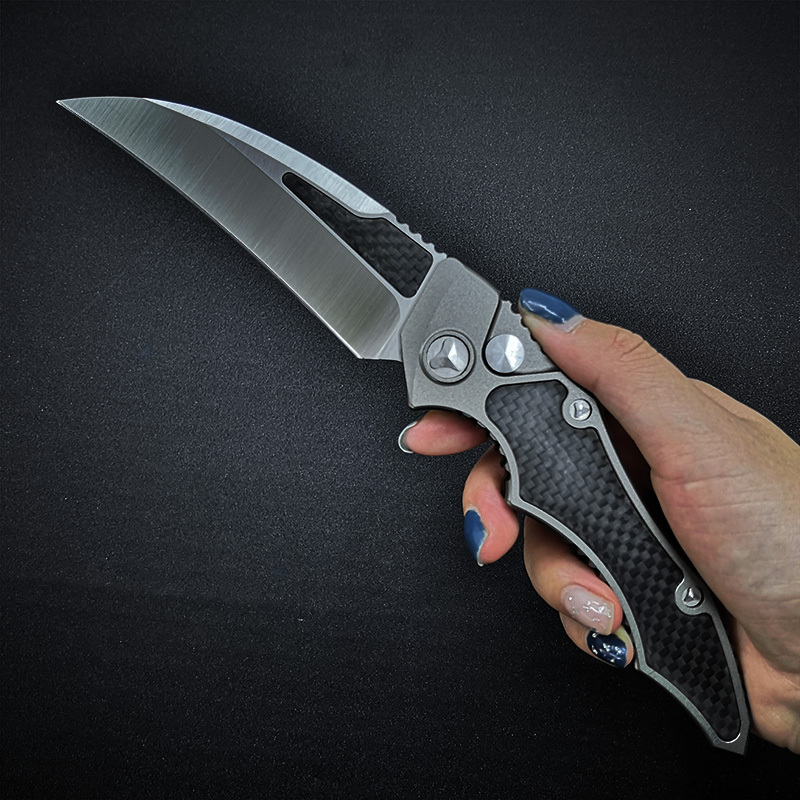 Microtech Hawk Karambit AUTO Folding Knife 3.74" D2 Plain Blade, Aviation Aluminum Handles