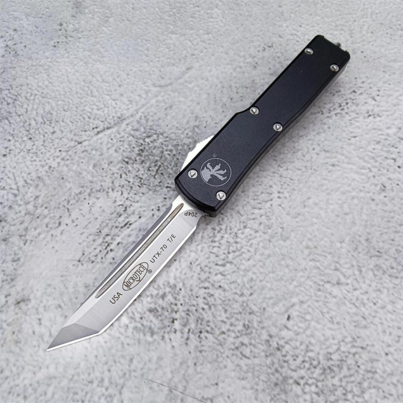 Microtech Mini UTX-70 AUTO OTF Knife 2.40" D2 Plain Blade, Aviation Aluminum Handles