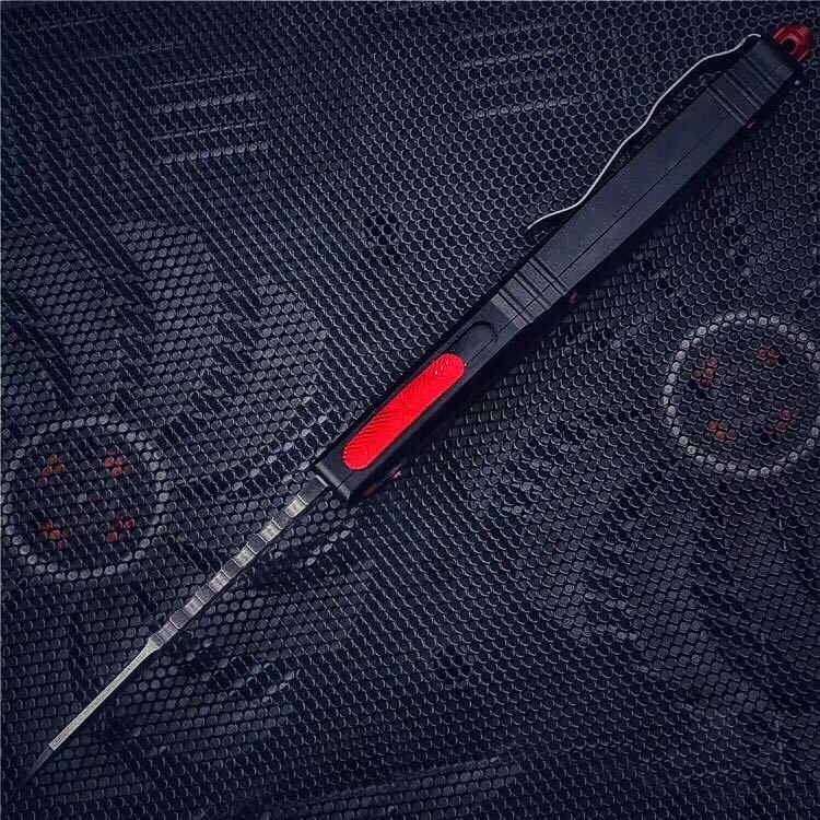 Microtech UT-Star War OTF AUTO Knife 3.77" D2 Plain Blade, Aviation Aluminum Handles