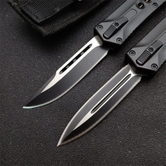 Microtech Eight Holes OTF AUTO Knife 3.74" 440 Plain Blade, Zinc Aluminum Alloy Handles