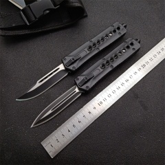 Microtech Eight Holes OTF AUTO Knife 3.74" 440 Plain Blade, Zinc Aluminum Alloy Handles