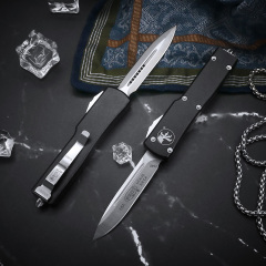 Microtech Mini UTX-70 AUTO OTF Knife 2.40" D2 Plain Blade, Aviation Aluminum Handles