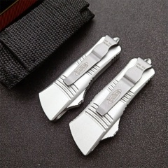 Microtech Mini Troodon AUTO OTF Knife 1.88" D2 Double Edge Blade, Aviation Aluminum Handles