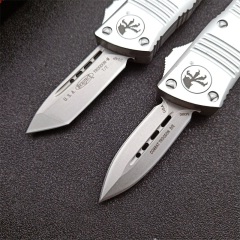 Microtech Mini Troodon AUTO OTF Knife 1.88" D2 Double Edge Blade, Aviation Aluminum Handles