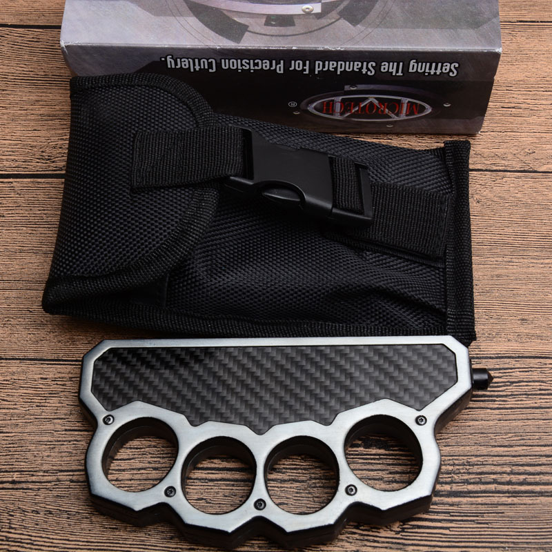 Microtech Boxing Knuckles OTF AUTO Knife 3.74" D2 Plain Blade, Aluminum Alloy Handles