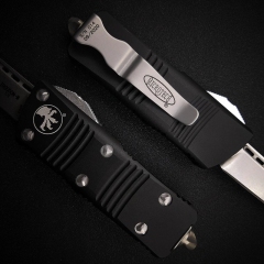 Microtech Mini Troodon AUTO OTF Knife 1.96" D2 Double Edge Blade, Aviation Aluminum(T6 Handles