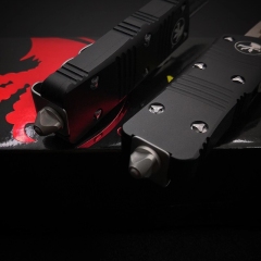 Microtech Mini Troodon AUTO OTF Knife 1.96" D2 Double Edge Blade, Aviation Aluminum(T6 Handles