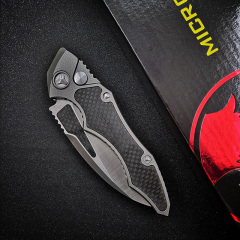 Microtech Hawk Karambit AUTO Folding Knife 3.74" D2 Plain Blade, Aviation Aluminum Handles