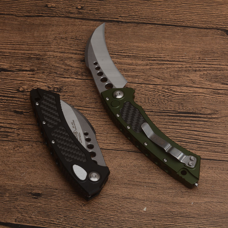 Microtech Claw Karambit AUTO OTF Knife 3.93" 204P Blade, Aluminum Alloy Handles