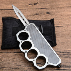 Microtech Boxing Knuckles OTF AUTO Knife 3.74" D2 Plain Blade, Aluminum Alloy Handles