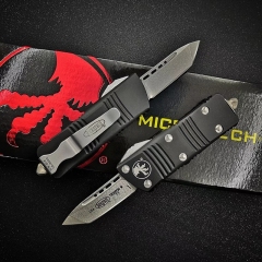 Microtech Mini Troodon AUTO OTF Knife 1.96" D2 Double Edge Blade, Aviation Aluminum(T6 Handles