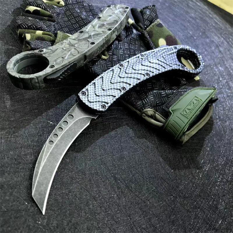 Microtech Claw Karambit Spirit bird AUTO OTF Knife 3.14" 440c Blade, Zinc Aluminum Alloy Handles