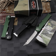Microtech Customs 150-10 Halo VI OTF AUTO Knife 4.17" Elmax Blade, Aluminum Alloy Handles