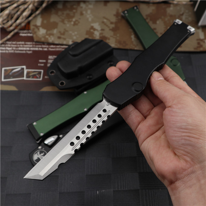 Microtech Customs 150-10 Halo VI OTF AUTO Knife 4.17" Elmax Blade, Aluminum Alloy Handles