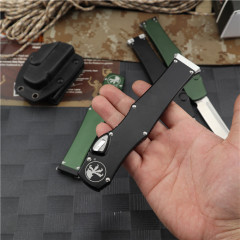 Microtech Customs 150-10 Halo VI OTF AUTO Knife 4.17" Elmax Blade, Aluminum Alloy Handles