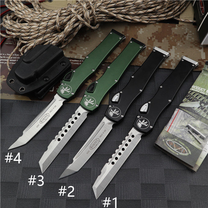 Microtech Customs 150-10 Halo VI OTF AUTO Knife 4.17" Elmax Blade, Aluminum Alloy Handles