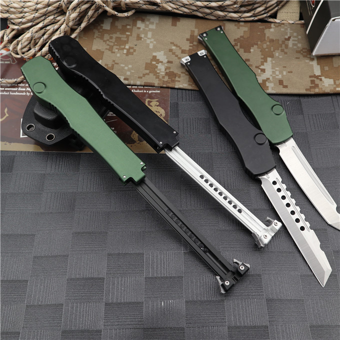 Microtech Customs 150-10 Halo VI OTF AUTO Knife 4.17" Elmax Blade, Aluminum Alloy Handles