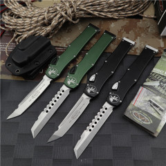 Microtech Customs 150-10 Halo VI OTF AUTO Knife 4.17" Elmax Blade, Aluminum Alloy Handles