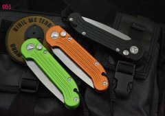 Microtech LUDT  AUTO Folding Knife 3.14" Elmax Stonewashed Plain Blade, Aviation Aluminum Handles