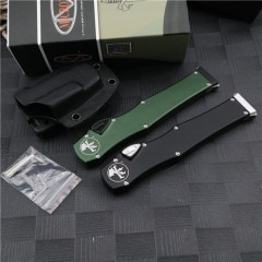 Microtech Customs Mafione 150-10 Halo VI OTF AUTO Knife 4.17" Elmax Blade, Aluminum Alloy Handles