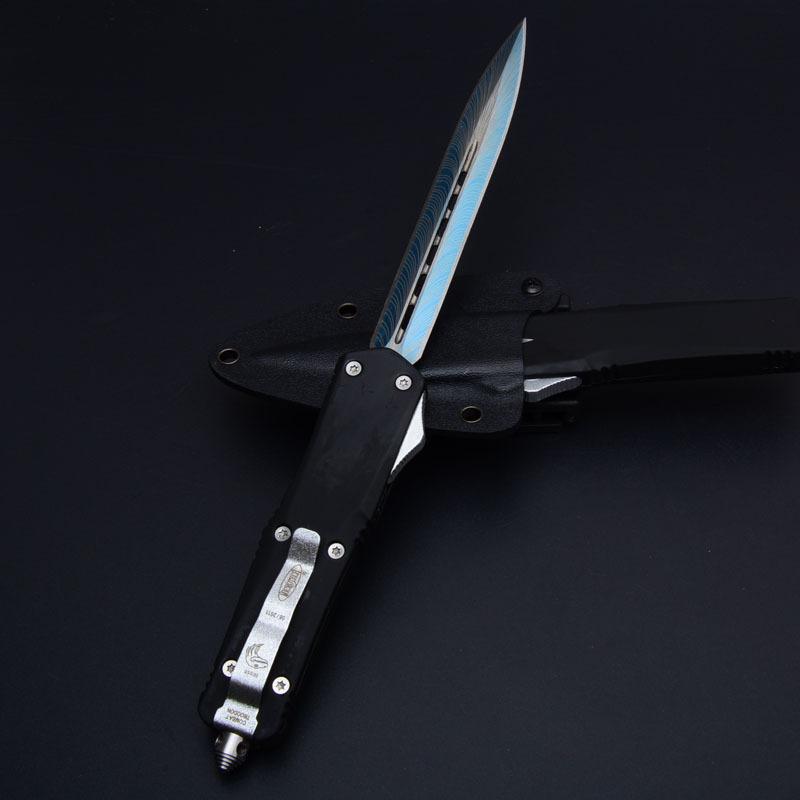 Microtech Venom Plus A07 AUTO OTF Knife 5.90" 440C Plain Blade, Zinc Aluminum Alloy Handles