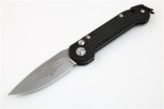 Microtech LUDT  AUTO Folding Knife 3.14" Elmax Stonewashed Plain Blade, Aviation Aluminum Handles