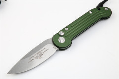 Microtech LUDT  AUTO Folding Knife 3.14" Elmax Stonewashed Plain Blade, Aviation Aluminum Handles