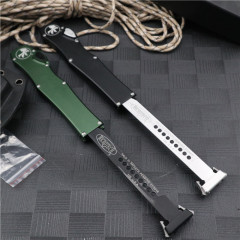 Microtech Customs Mafione 150-10 Halo VI OTF AUTO Knife 4.17" Elmax Blade, Aluminum Alloy Handles