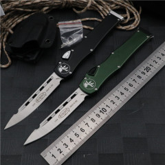 Microtech Customs Mafione 150-10 Halo VI OTF AUTO Knife 4.17" Elmax Blade, Aluminum Alloy Handles