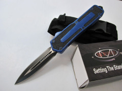 Microtech Scarab D/E OTF AUTO Knife 3.54" 440C Blade, Black Aluminum Alloy Handles