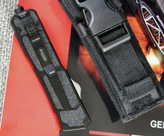 Microtech Scarab D/E OTF AUTO Knife 3.54" 440C Blade, Black Aluminum Alloy Handles