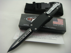 Microtech Combat Troodon A07 AUTO OTF Knife 3.54" 440 Serrated Dagger Blade, Zinc Aluminum Alloy Handles