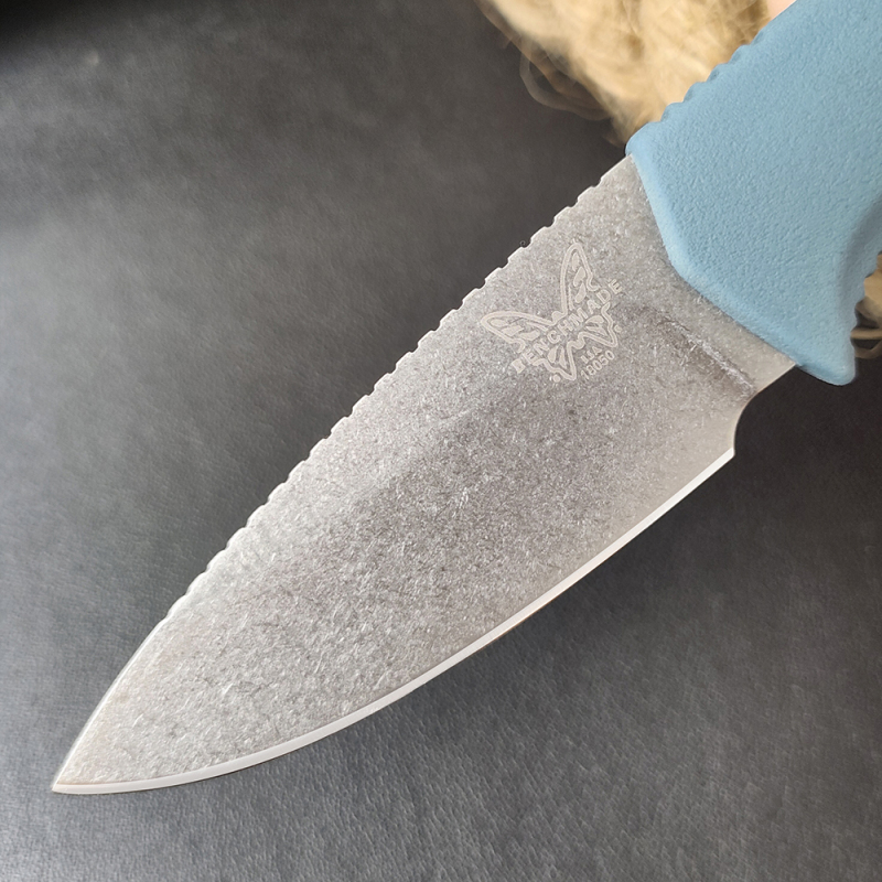 Benchmade Water Intersect 18050 Fixed Blade Knife 2.68" CPM-MagnaCut Drop Point Blade, TPV Blue Handle