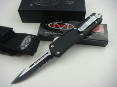 Microtech Combat Troodon A07 AUTO OTF Knife 3.54" 440 Serrated Dagger Blade, Zinc Aluminum Alloy Handles