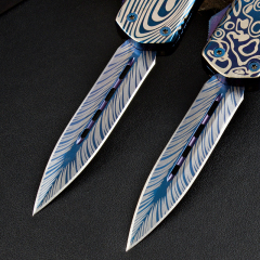 Microtech Blue Troodon AUTO OTF Knife 3.54" 440 Plain Blade, Zinc Aluminum Alloy Handles