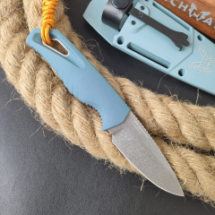 Benchmade Water Intersect 18050 Fixed Blade Knife 2.68" CPM-MagnaCut Drop Point Blade, TPV Blue Handle