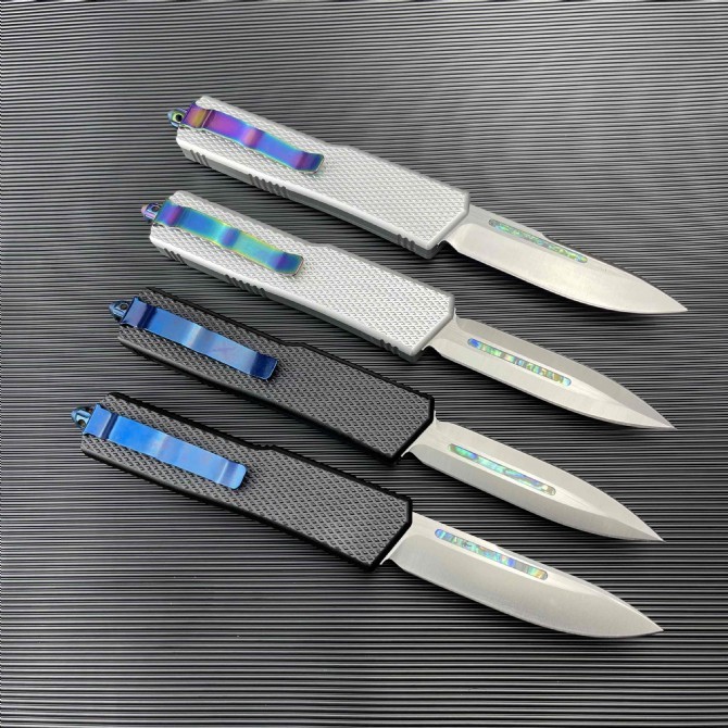 Microtech Cobra AUTO OTF Knife 3.54" D2 Dagger Blade, Aviation Aluminum Handles