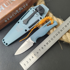 Benchmade Water Intersect 18050 Fixed Blade Knife 2.68" CPM-MagnaCut Drop Point Blade, TPV Blue Handle