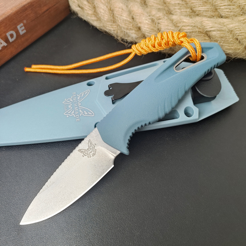 Benchmade Water Intersect 18050 Fixed Blade Knife 2.68" CPM-MagnaCut Drop Point Blade, TPV Blue Handle