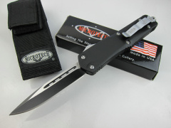 Microtech Combat Troodon A07 AUTO OTF Knife 3.54" 440 Serrated Dagger Blade, Zinc Aluminum Alloy Handles