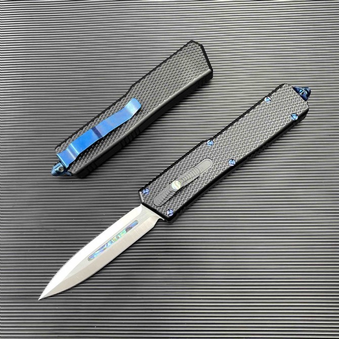 Microtech Cobra AUTO OTF Knife 3.54" D2 Dagger Blade, Aviation Aluminum Handles