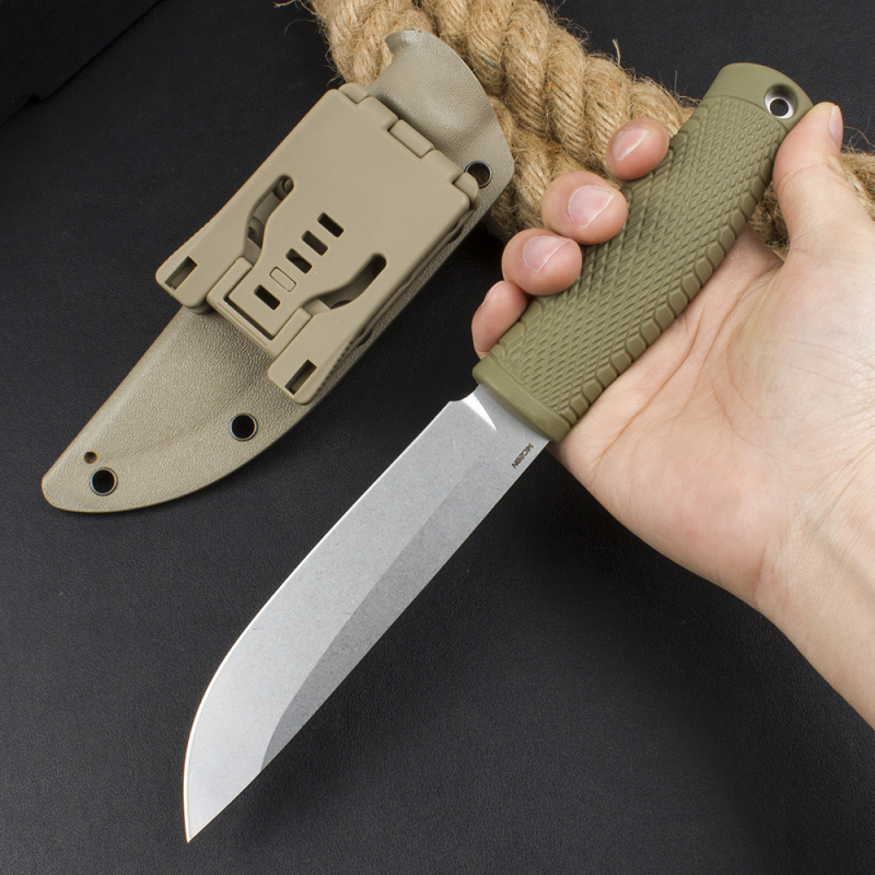 Benchmade Survival Fixed Blade Knife 5.19" 14c28N Drop Point Blade, Kraton Handles