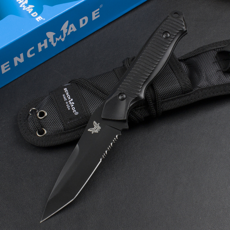 Benchmade 140BK Fixed Blade Knife 3.85" 154CM Tanto Blade, Aluminum Alloy Handles