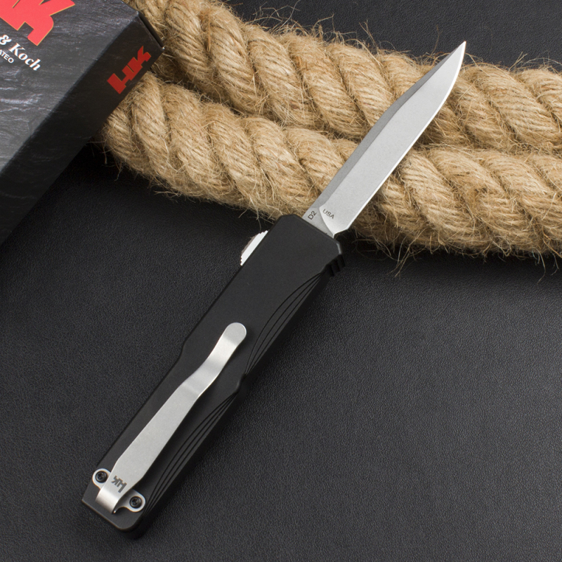 Benchmade HK 14800 AUTO OTF Knife 3.22" CPM-D2 Drop Point Plain Blade, T6 Handles