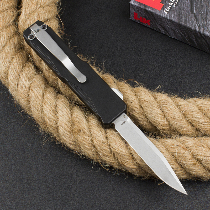 Benchmade HK 14800 AUTO OTF Knife 3.22" CPM-D2 Drop Point Plain Blade, T6 Handles